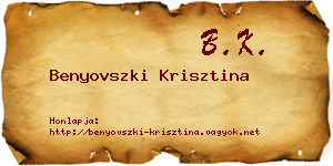 Benyovszki Krisztina névjegykártya