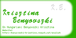 krisztina benyovszki business card